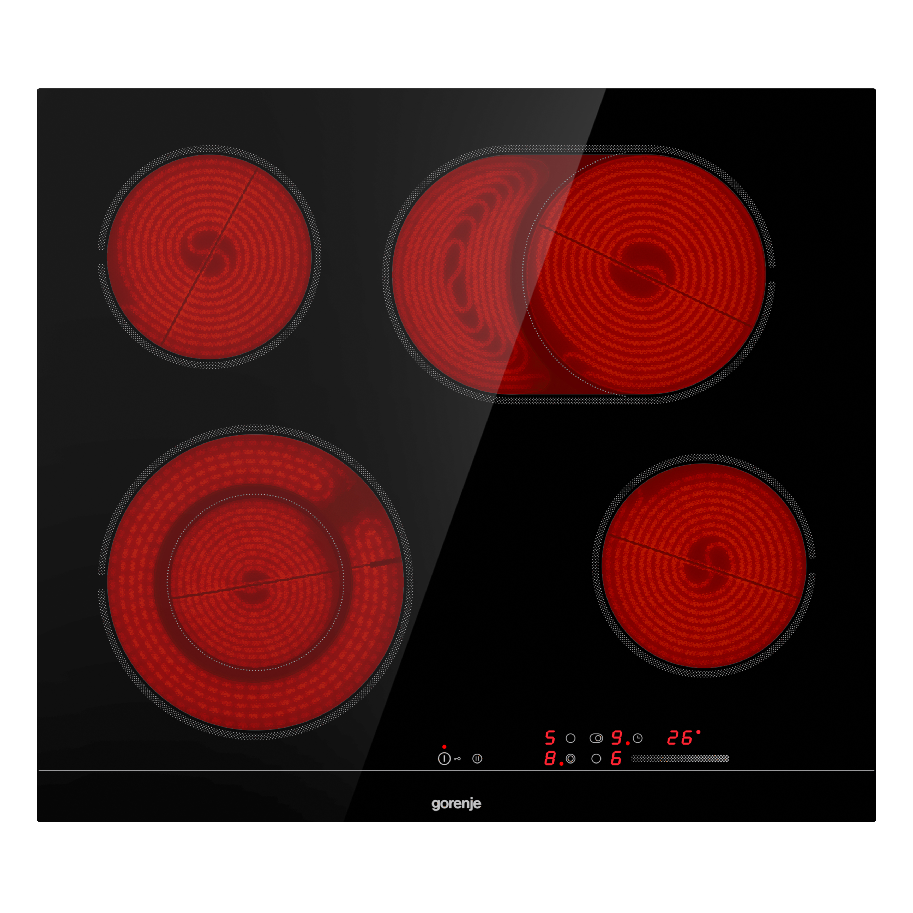Gorenje ECS643BCSC beépíthető kerámia főzőlap bővíthető zónás, 59.5x52x5.4 cm