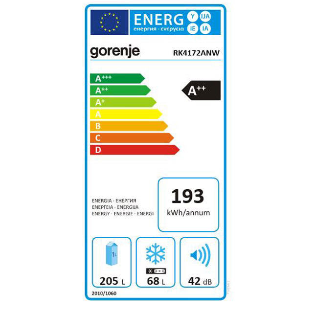Gorenje RK4172ANW alulfagyasztós hűtőszekrény 