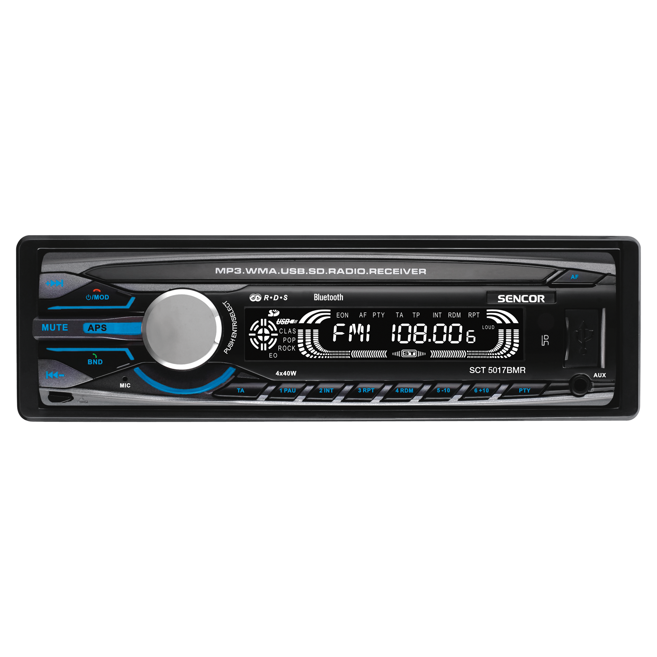 Sencor SCT5017BMR Autórádió USB, SD/MMC, Bluetooth SCT 5017BMR