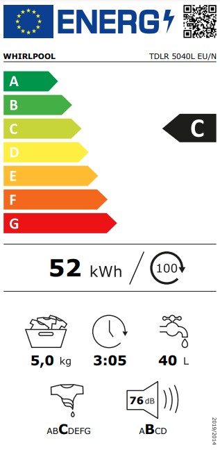 Whirlpool TDLR 5040L EU/N felültöltős mosógép, 40x60x90 cm 
