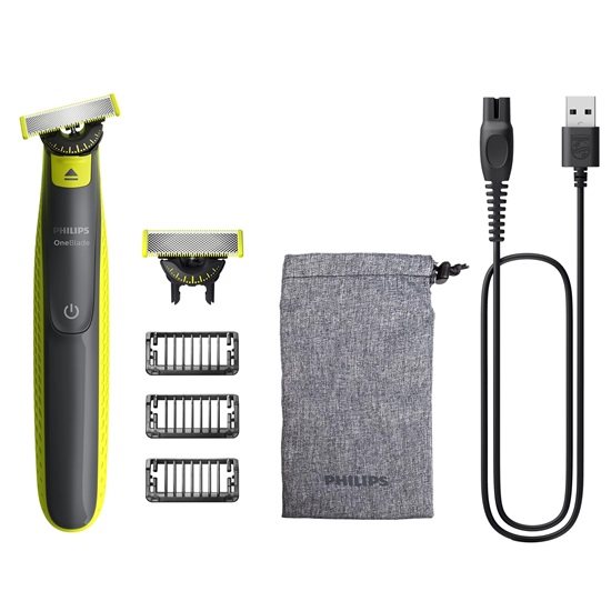 Philips QP2724/31 OneBlade 360 Face rezgőkéses borotva, száraz és nedves használat, limezöld/grafitszürke