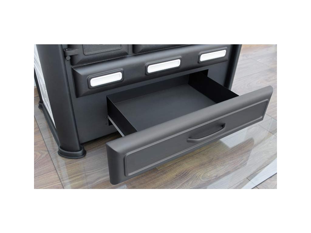 Warnex Alma Mons Sparhelt 8kW balos hátsó vagy felső kivezetés 120mm, inox sütő belső