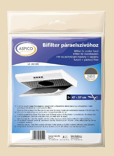 Aspico 104255 aktív szén és zsír filter páraelszívóhoz bifilter