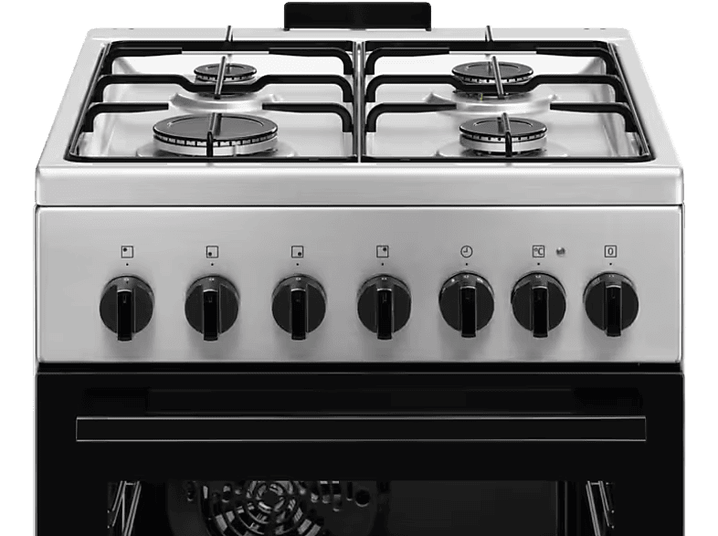 Electrolux LKK520032X inox kombinált tűzhely MF5 sütő, hangjelzés; percszámlálás; egykezes szikragyújtás, tető nélkül