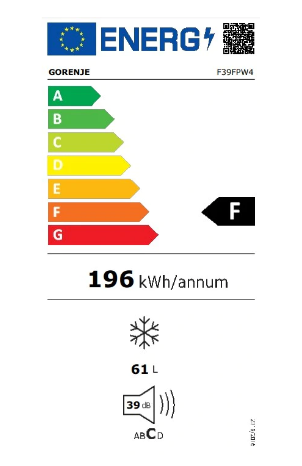 Gorenje F39FPW4 fagyasztószekrény