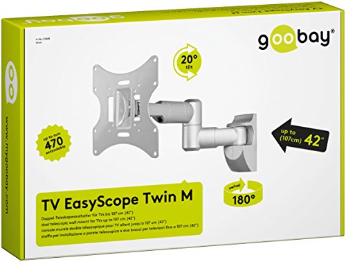 Goobay DE-51885 Fali konzol 17"-42" 43-107 cm (DE-51885), ezüst/aluminium 