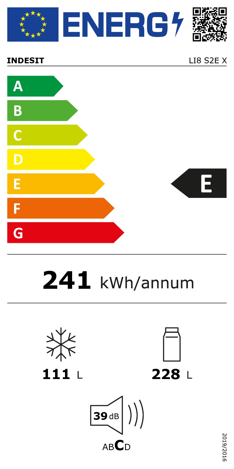 Indesit LI8 S2E X alulfagyasztós kombinált hűtő inox 188,9cm