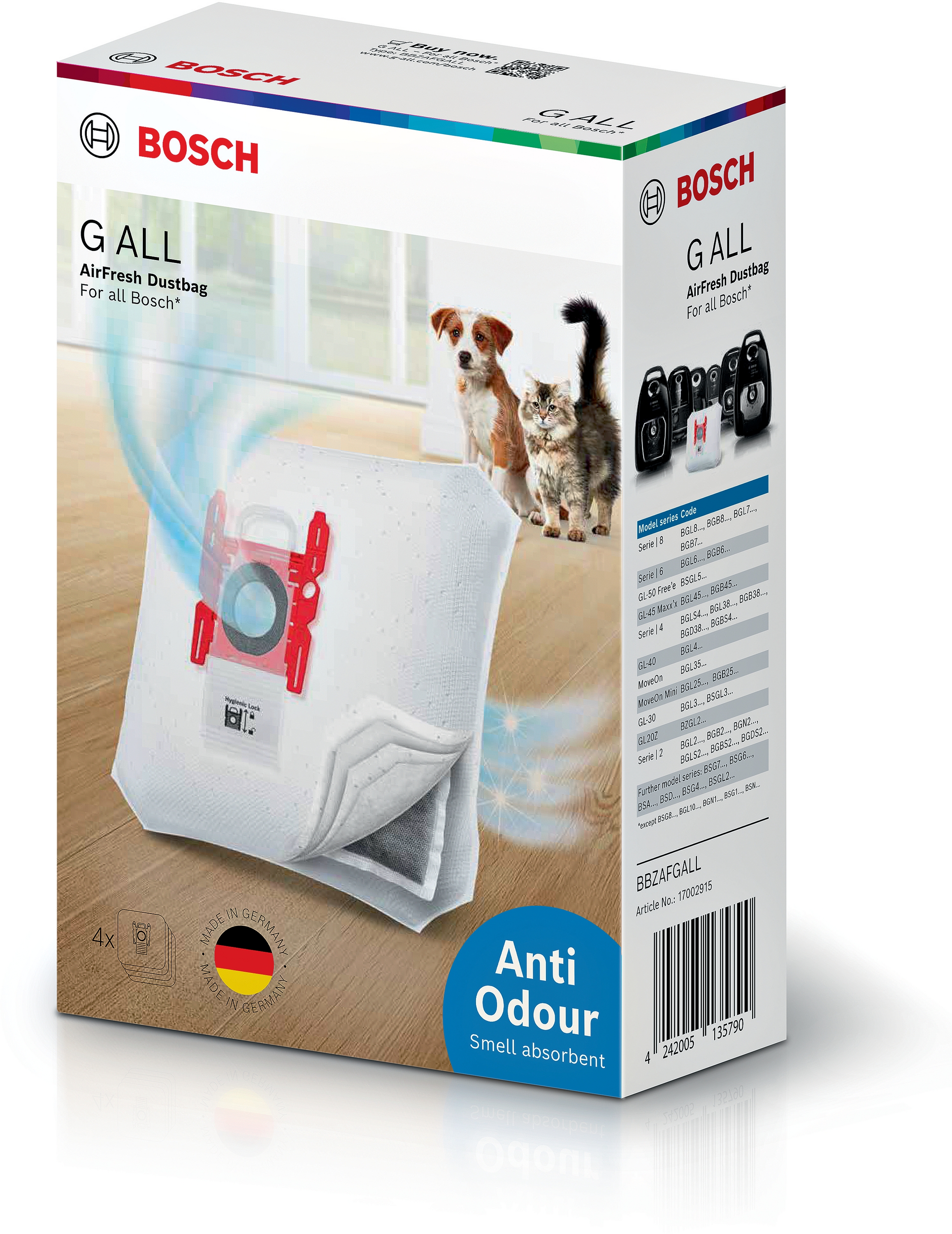 Bosch BBZAFGALL, Porszívó porzsák