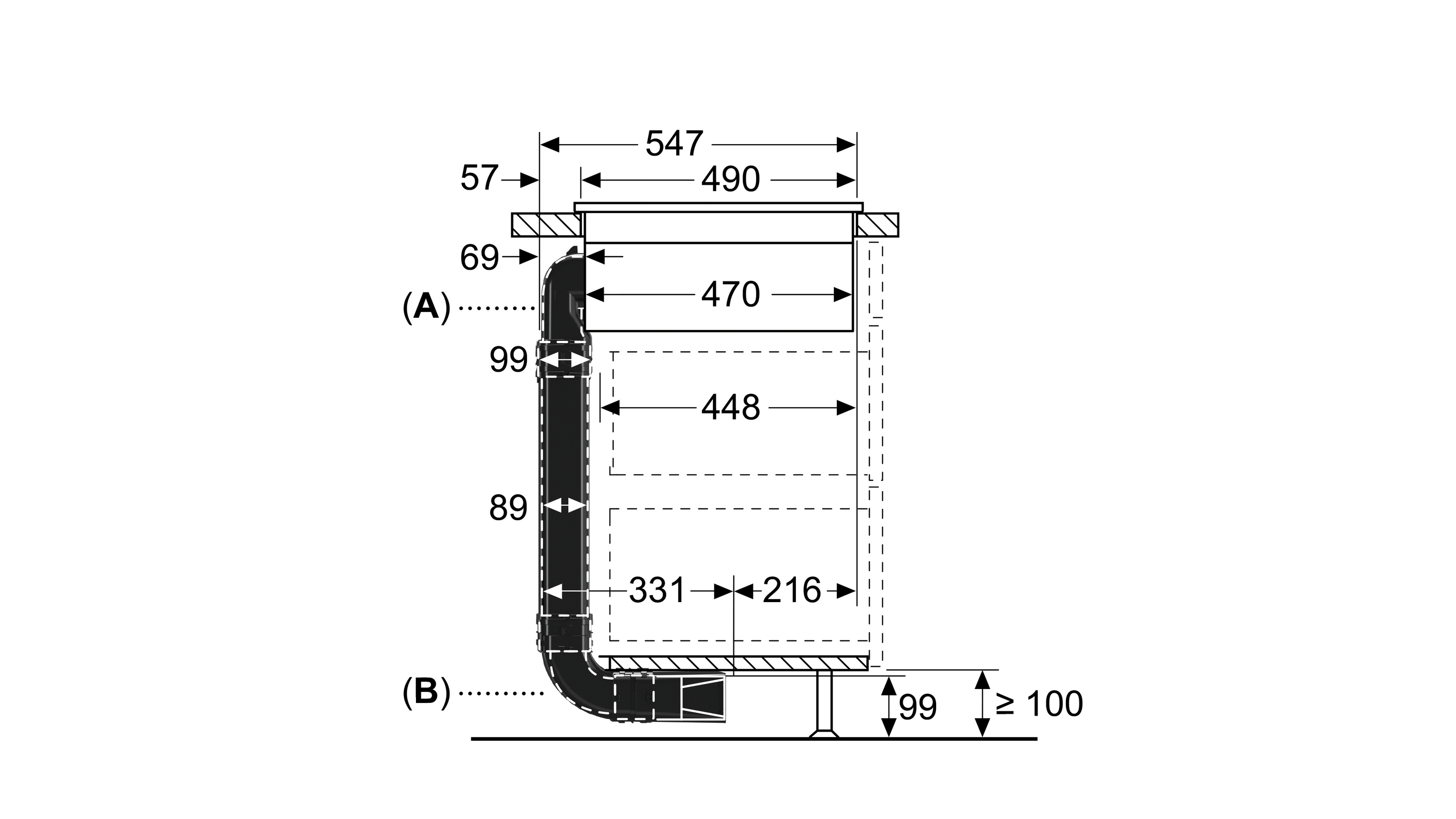 Neff Z861KR1, Flat duct